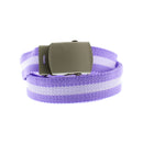 Single Striped Canvas Webbing Belt with Slider Buckle