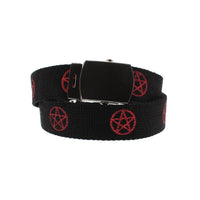 Pentagram Canvas Webbing Belt with Slider Buckle