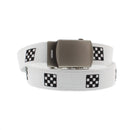 Chessboard Tiles Print Canvas Webbing Belt with Slider Buckle