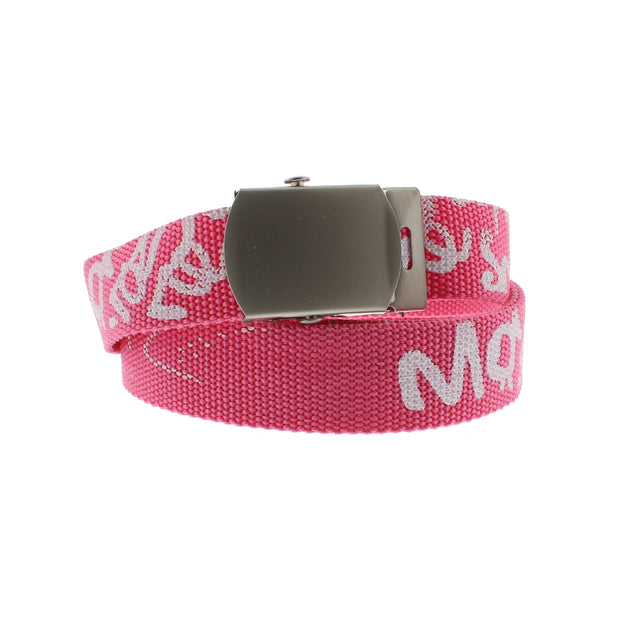 Graffiti Print Canvas Webbing Belt with Shiny Silver Slider Buckle (Length - 120cm, Width - 3cm)