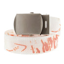 Graffiti Print Canvas Webbing Belt with Slider Buckle
