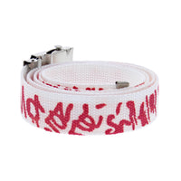 Graffiti Print Canvas Webbing Belt with Slider Buckle