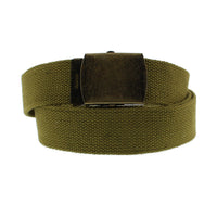 Extra Wide Canvas Webbing Belt with Antique Slider Buckle