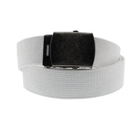 Extra Wide Canvas Webbing Belt with Antique Slider Buckle