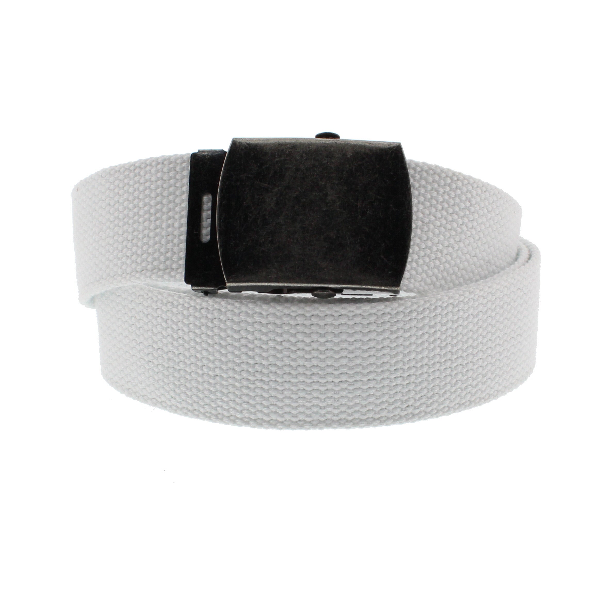 Extra Wide Canvas Webbing Belt with Antique Slider Buckle