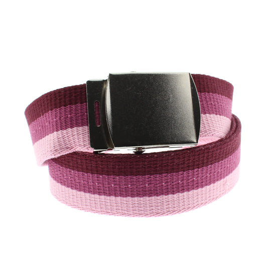 Pink Shades Nylon Webbing Belt with Slider Buckle