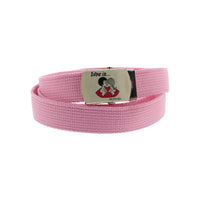 Skinny Webbing Belt with LOVE IS Slider Buckle
