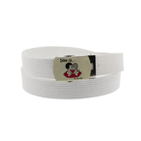 Skinny Webbing Belt with LOVE IS Slider Buckle