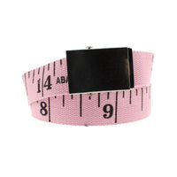 Measuring Tape Canvas Webbing Belt with Slider Buckle