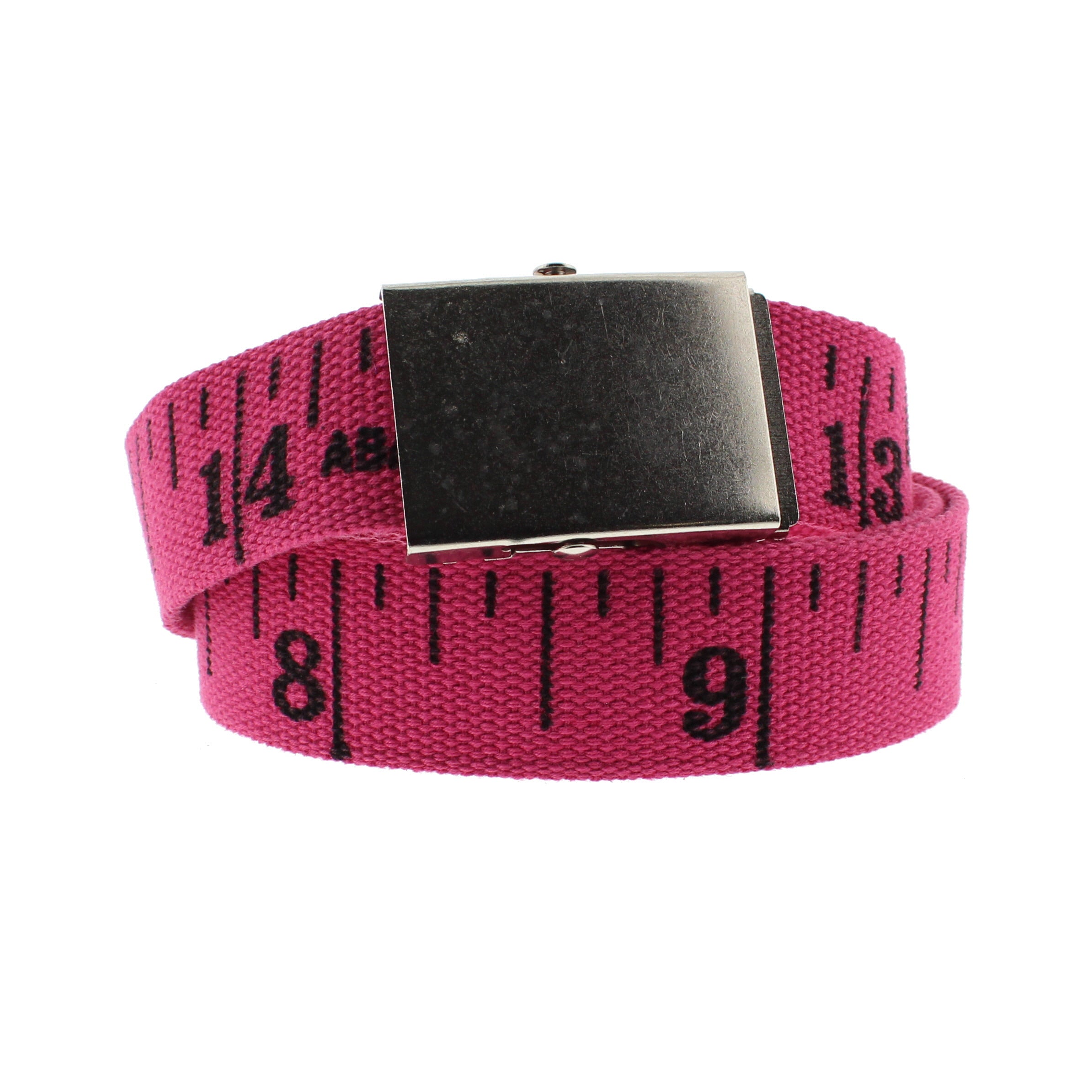 Measuring Tape Canvas Webbing Belt with Slider Buckle