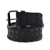 Woven Belt with Matt Black Roller Buckle