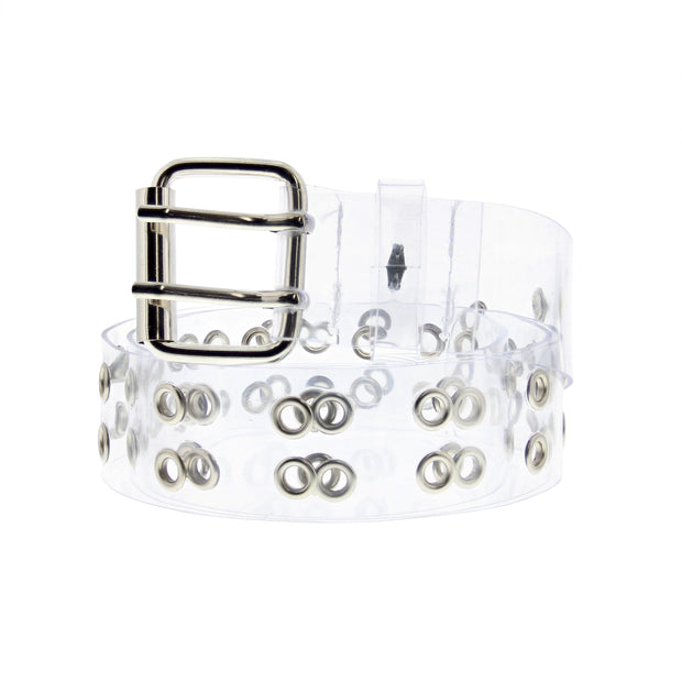 Adjustable Clear PVC Belt with 2 Row Eyelets