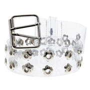 Adjustable Clear PVC Belt with 2 Row Floral Eyelets