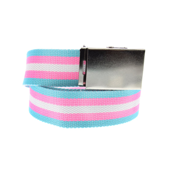 Transgender Canvas Webbing Belt with Slider Buckle