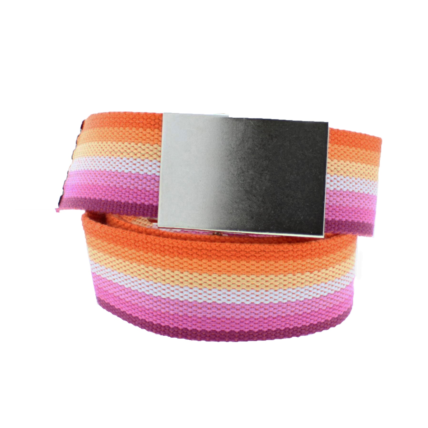 Lesbian Canvas Webbing Belt with Shiny Silver Slider Buckle