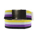 Non Binary Canvas Webbing Belt with Shiny Silver Slider Buckle