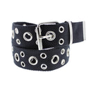 Adjustable Black Alternating Eyelet Belt