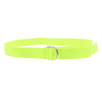Canvas Webbing Belt with Shiny Silver D-Ring Buckle