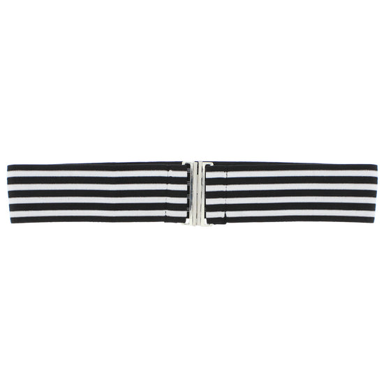 5.8cm Striped Ribbed Elasticated Waist Belt