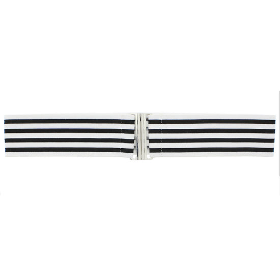 5.8cm Striped Ribbed Elasticated Waist Belt