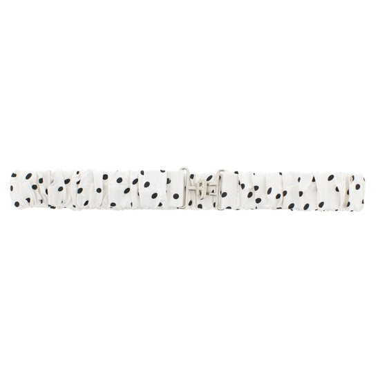 Polka Dotted Ruched Satin Elasticated Waist Belt