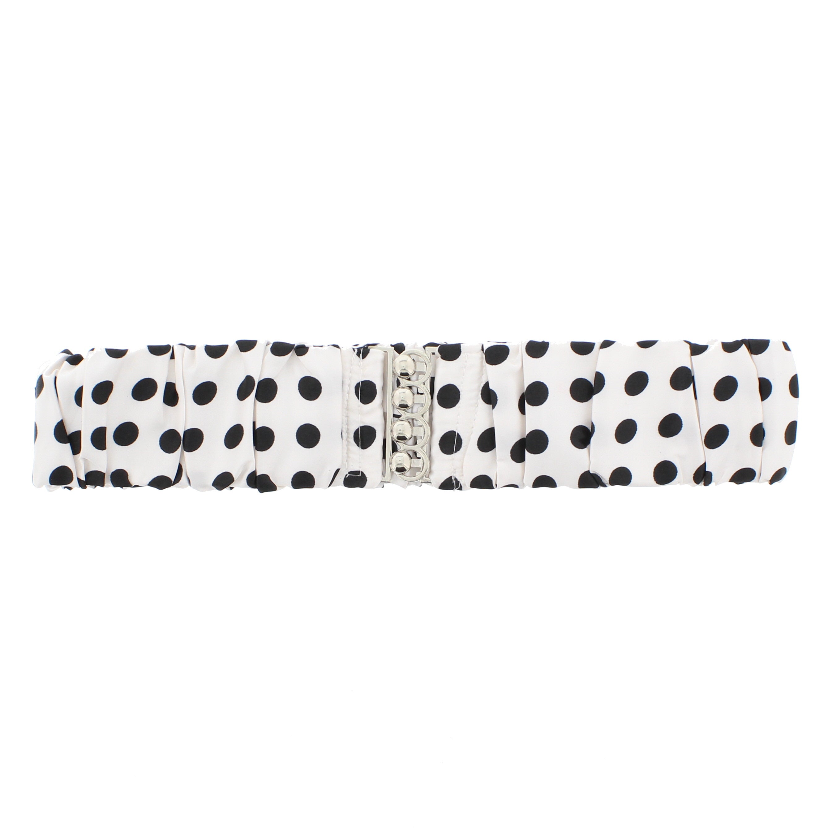 Polka Dotted Ruched Satin Elasticated Waist Belt