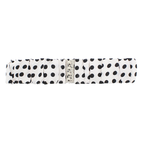 Polka Dotted Ruched Satin Elasticated Waist Belt