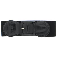 Elasticated Waist Belt with Patent Shiny Buckle