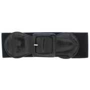 7.6cm Elasticated Waist Belt with Patent Shiny Buckle