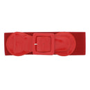 Elasticated Waist Belt with Patent Shiny Buckle
