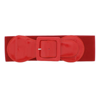 Elasticated Waist Belt with Patent Shiny Buckle