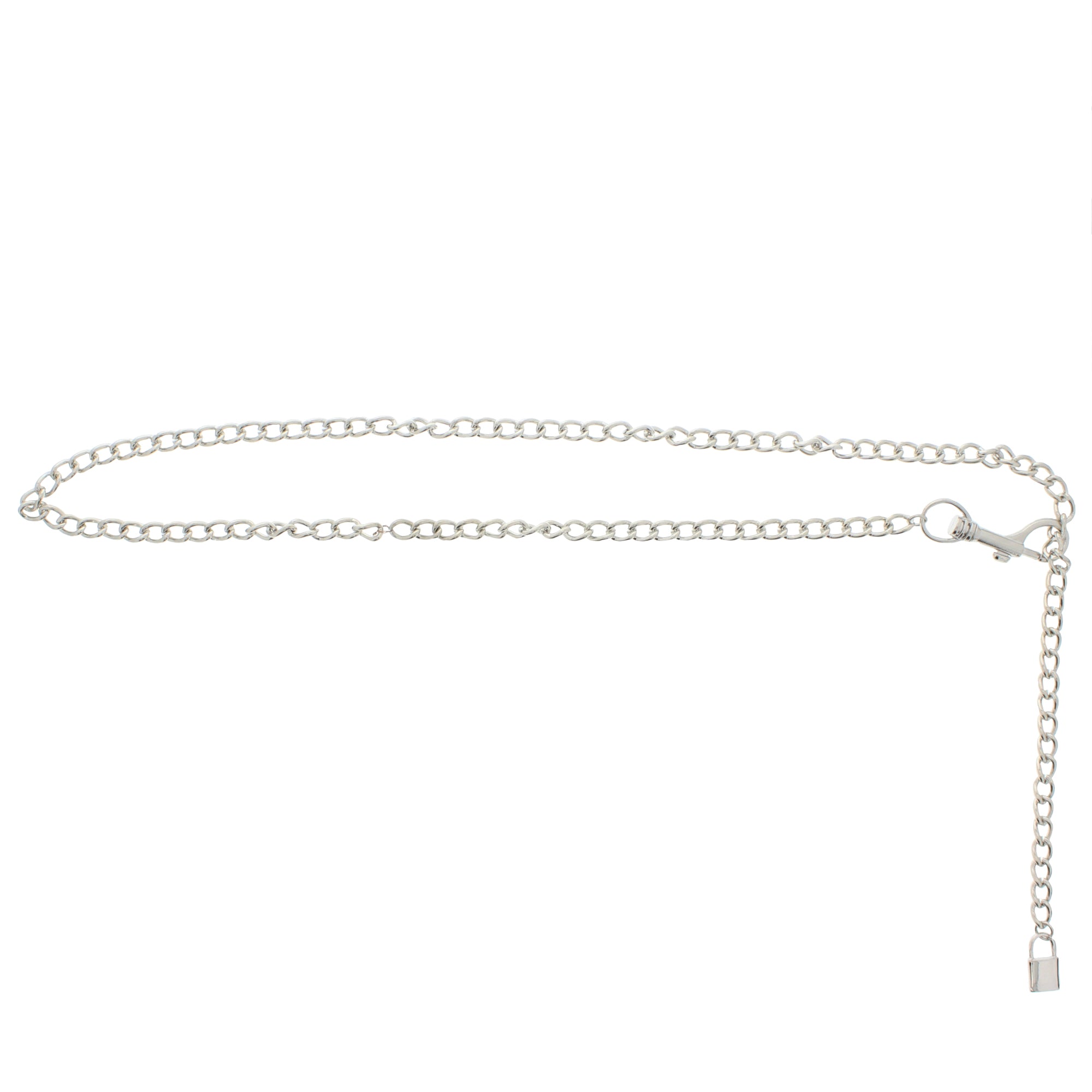 Silver Chain Belt with Padlock