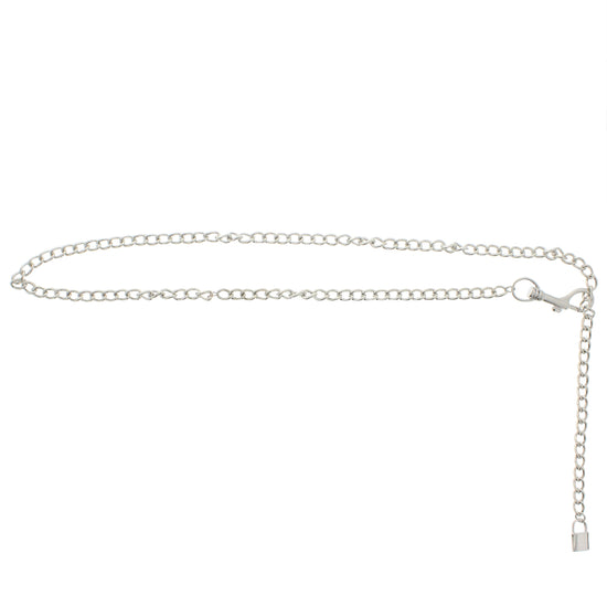Silver Chain Belt with Padlock
