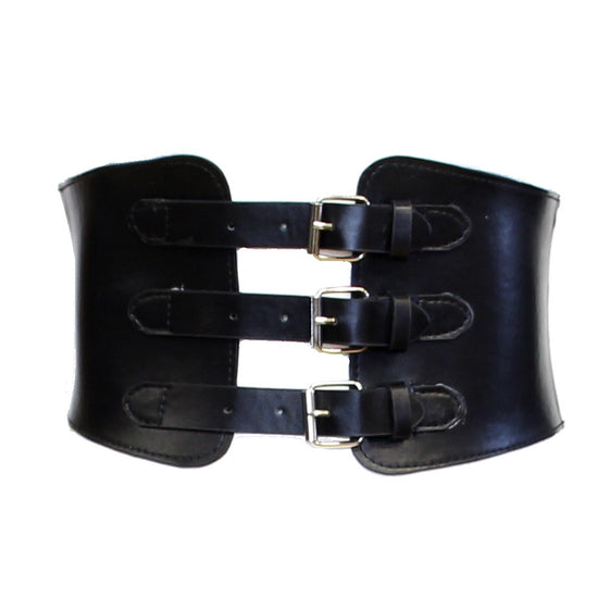 Triple Buckle Elasticated Waist Belt