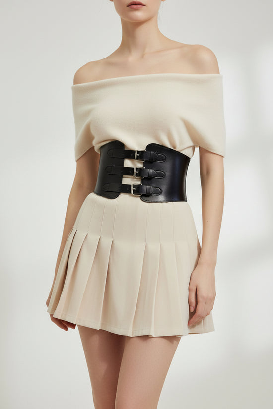 Triple Buckle Elasticated Waist Belt