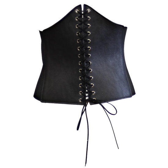 Very Wide Arched Elasticated Waist Lace Up Corset Belt
