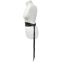 Black Wrap Round Waist Belt with Rings