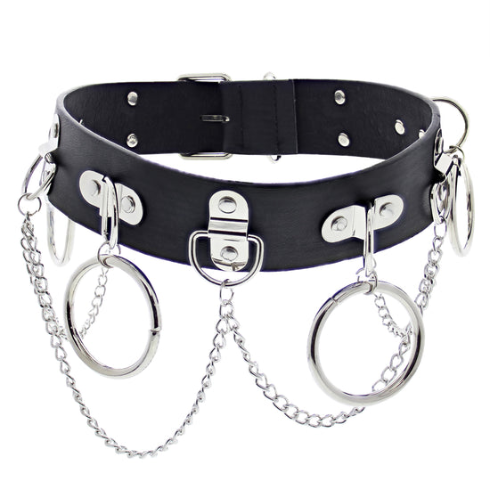PU Belt with Rings & Chains