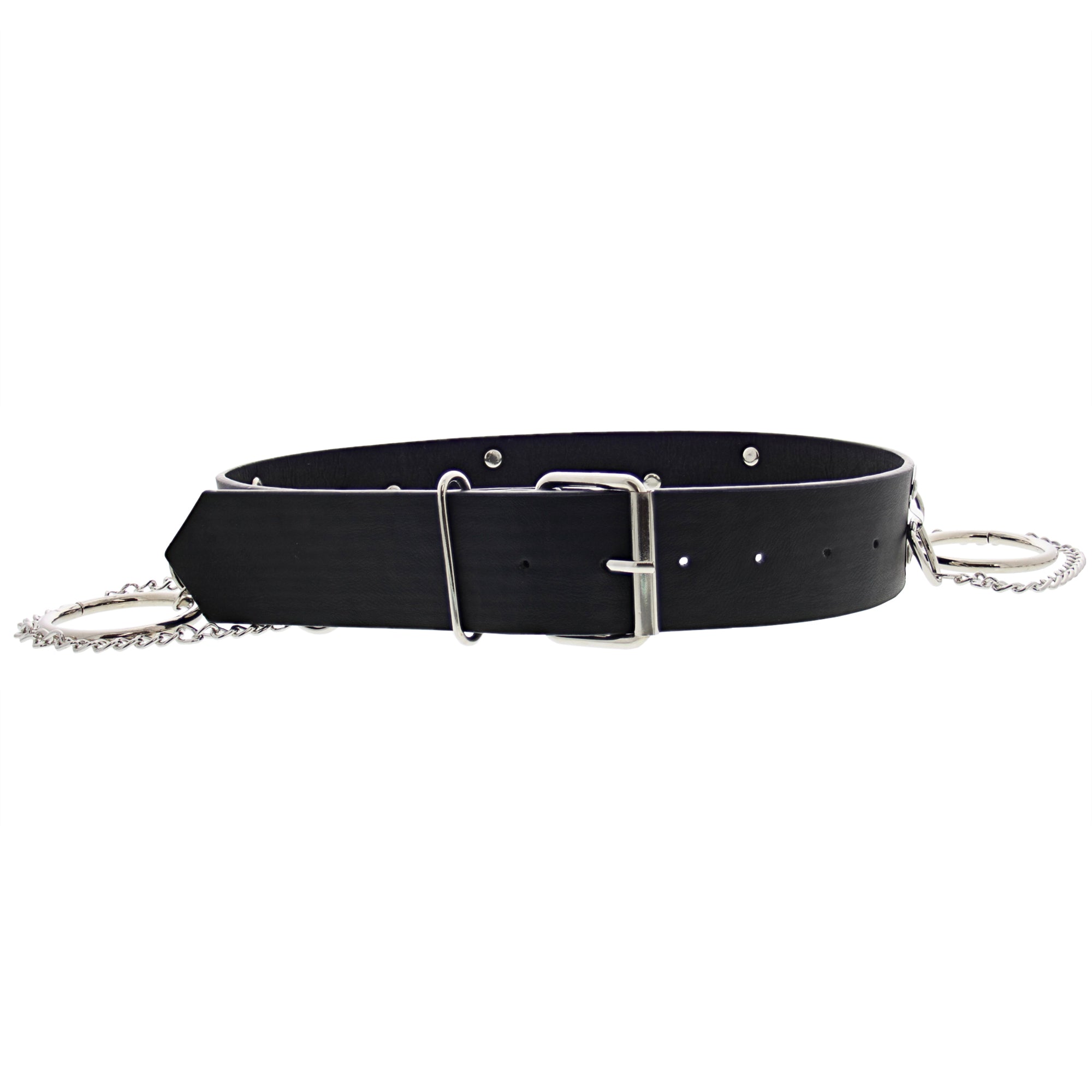 PU Belt with Rings & Chains