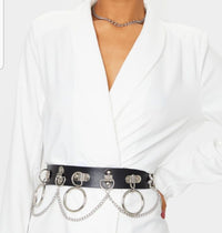 PU Belt with Rings & Chains