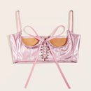 Metallic Stretchy PU Underbust Corset