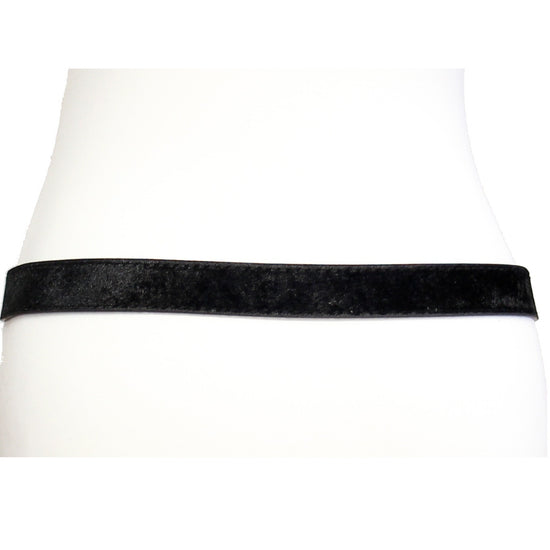 Suede Belt with Round Black Buckle