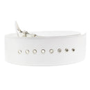 Wide PU Belt with Large Silver Buckle & Studded Holes