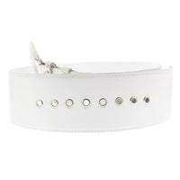 Wide PU Belt with Large Silver Buckle & Studded Holes