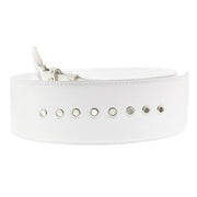 7.2cm Very Wide PU Belt with Large Silver Buckle & Studded Loop Holes