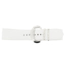 Wide PU Belt with Large Silver Buckle & Studded Holes