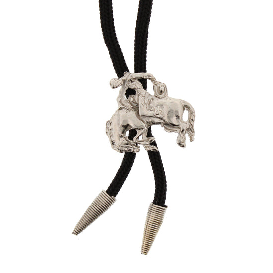 Vintage Bowing Cowboy & Horse Western Bolo Tie