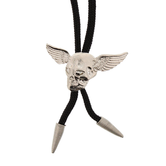 Vintage Winged Skull Western Bolo Tie