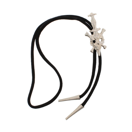 Vintage Skull & Crossbones with Sword Western Bolo Tie