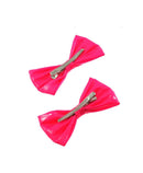 Large Neon PVC Bows on Crocodile Clip